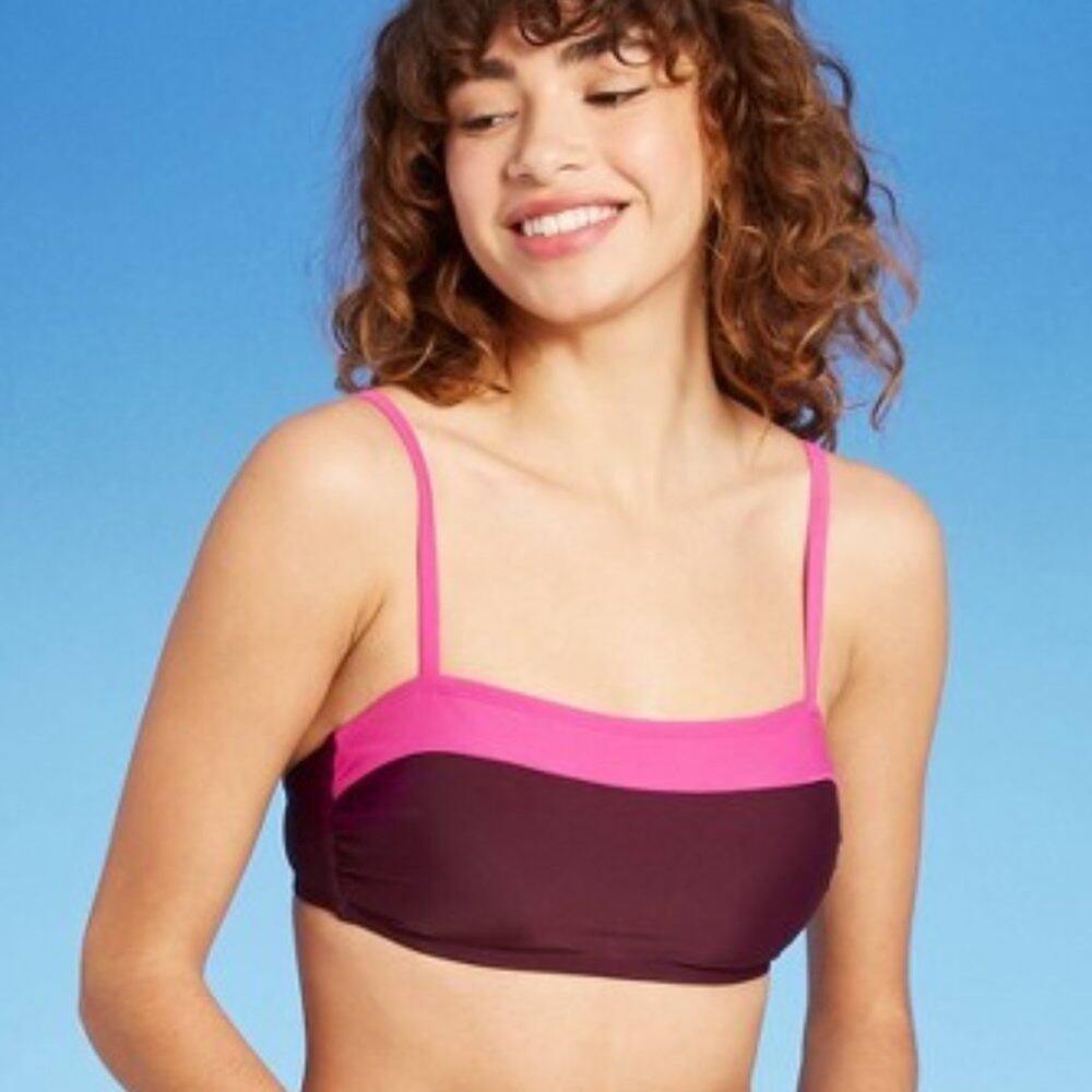 Kona Sol Women's Bandeau Bikini Swim Top M NWT